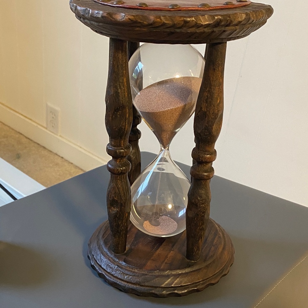Folk Wooden Hourglass with Sand Timer